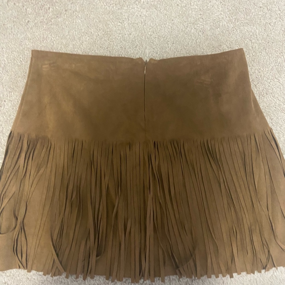 Jolt faux suede fringe skirt